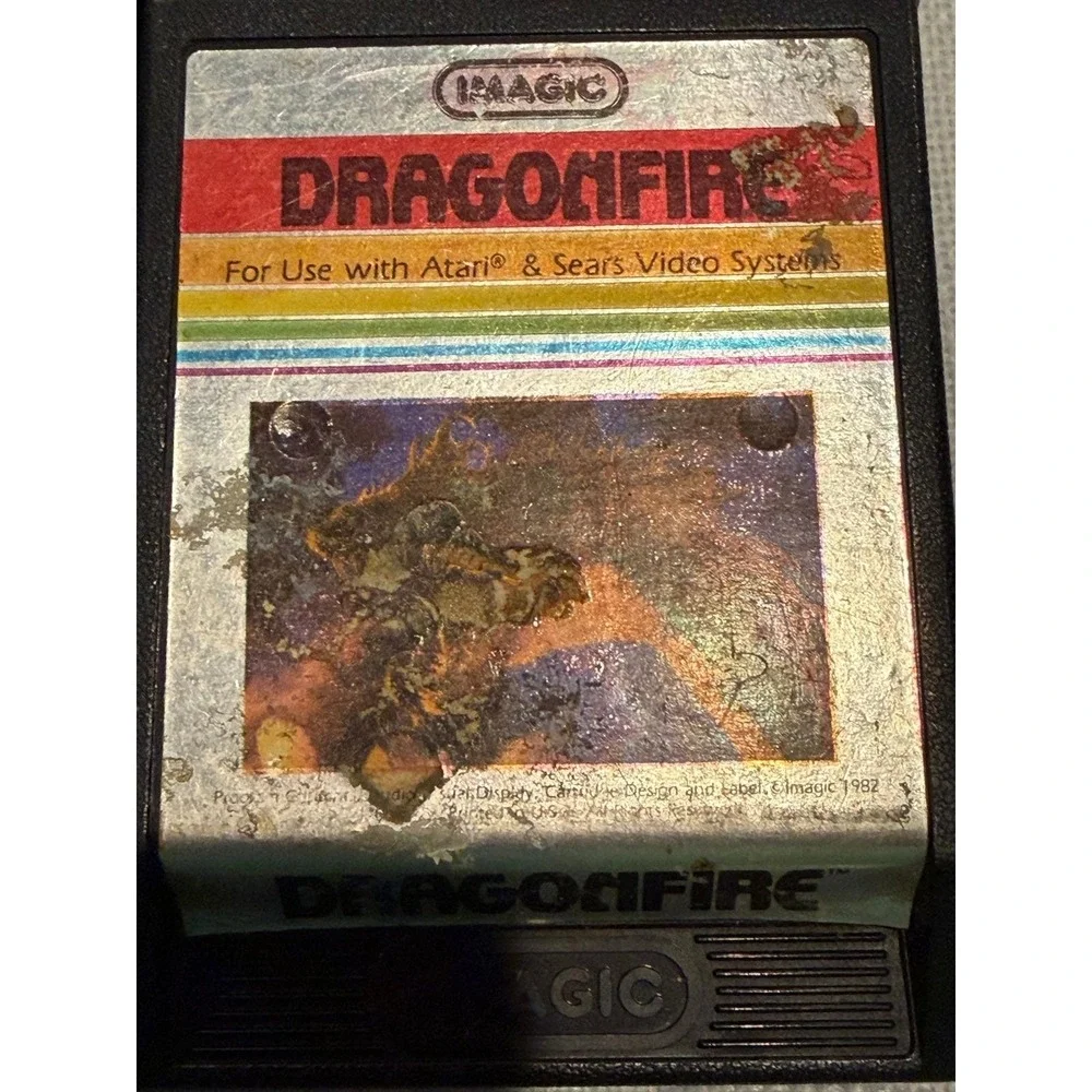 Atari 2600 Game Cartridge Lot Pitfall Moon Patrol Asteroids Dragonfire 4 Games